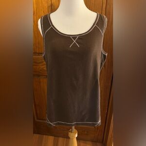 Danskin Now XL women’s Chocolate brown cotton tank top. Pre-owned